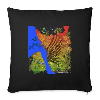 Liverpool Rising: Liver Bird Over Sunset Mersey - Sofa pillowcase 17,3'' x 17,3'' (45 x 45 cm) - black - Front