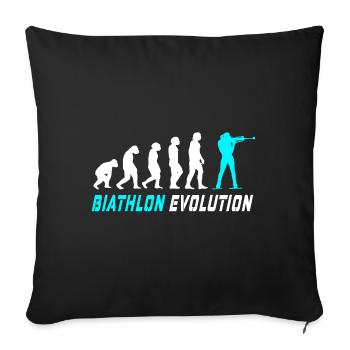 Evolution Biathlon Design / Geschenkidee - Sofakissenbezug 45 x 45 cm - Schwarz - Vorne