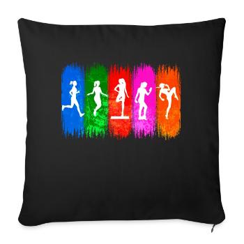 Fitness Gym Gym Training Training - Housse de coussin décorative 45 x 45 cm - noir - Devant