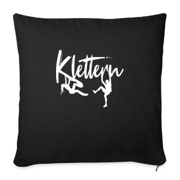 Klettern Kletterin Kletterer Kletter Geschenk - Sofakissenbezug 45 x 45 cm - Schwarz - Vorne
