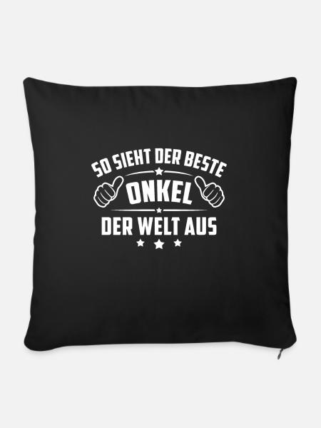 So sieht der beste onkel der welt aus shirt onkel - Sofakissenbezug 45 x 45 cm - Schwarz