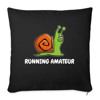 Snail's pace Running Jogging Racing Sports Funny - Sofa pillowcase 17,3'' x 17,3'' (45 x 45 cm) - black - Front