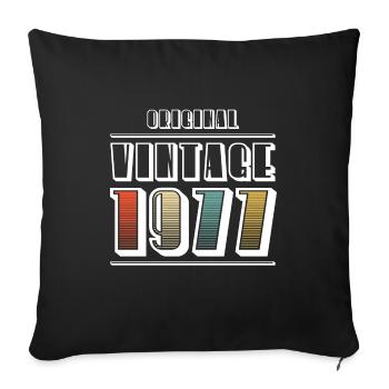 1977 Vintage Jahrgang - Sofakissenbezug 45 x 45 cm - Schwarz - Vorne