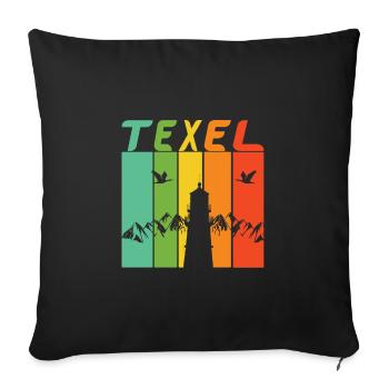 Conception / cadeau de phare de Texel - Housse de coussin décorative 45 x 45 cm - noir - Devant