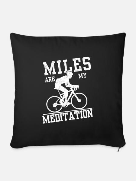 Miles Bike Therapy Fiets Fiets Cadeau - Sierkussenhoes, 45 x 45 cm - zwart