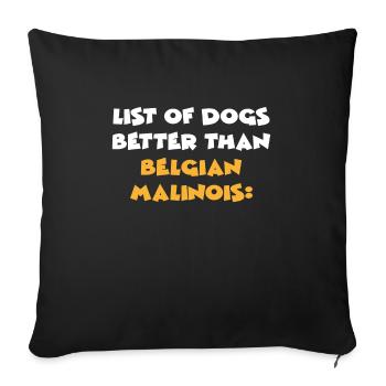 Malinois belge - Housse de coussin décorative 45 x 45 cm - noir - Devant