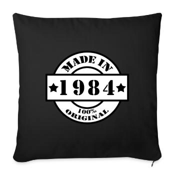 FAIT EN 1984 année de naissance année de fabrication cadeau vintage - Housse de coussin décorative 45 x 45 cm - noir - Devant