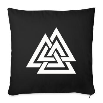 Valknut Vikings - Sofa pillowcase 17,3'' x 17,3'' (45 x 45 cm) - black - Front
