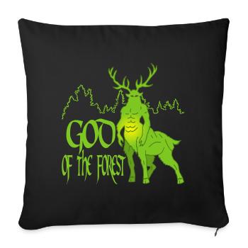Ecological god of the forest - Sofa pillowcase 17,3'' x 17,3'' (45 x 45 cm) - black - Front