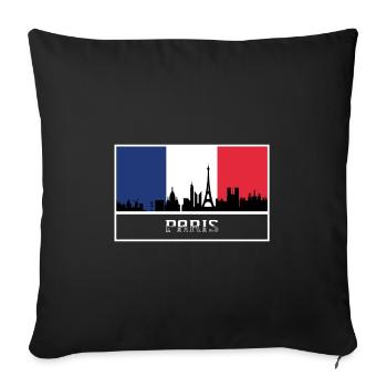 Paris Skyline Souvenir France Silhouette - Housse de coussin décorative 45 x 45 cm - noir - Devant