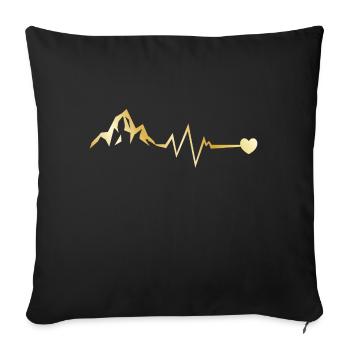 Mountains Pulse Gold Mountain Frequency - Sofa pillowcase 17,3'' x 17,3'' (45 x 45 cm) - black - Front