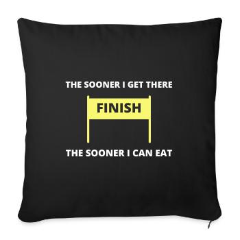 Coureur de course Marathon drôle d'humour cadeau - Housse de coussin décorative 45 x 45 cm - noir - Devant