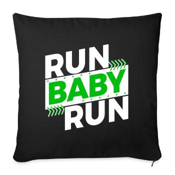 Running Jogging Race Training Endurance Saying Fun - Sofa pillowcase 17,3'' x 17,3'' (45 x 45 cm) - black - Front