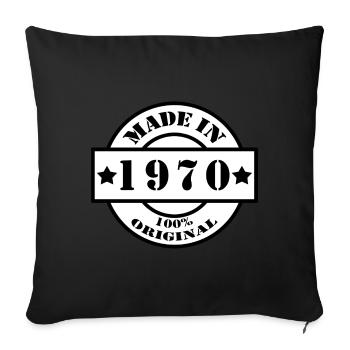 MADE IN 1970 Year of birth Year of construction Vintage Gift - Sofa pillowcase 17,3'' x 17,3'' (45 x 45 cm) - black - Front