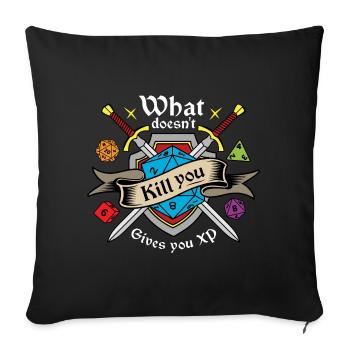 What doesn't kill you gives you XP - Housse de coussin décorative 45 x 45 cm - noir - Devant