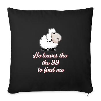 Jesus Christ lost sheep black sheep parable Luke - Sofakissenbezug 45 x 45 cm - Schwarz - Vorne