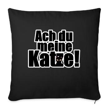 Katze Tier Haustier Sprüche - Sofakissenbezug 45 x 45 cm - Schwarz - Vorne