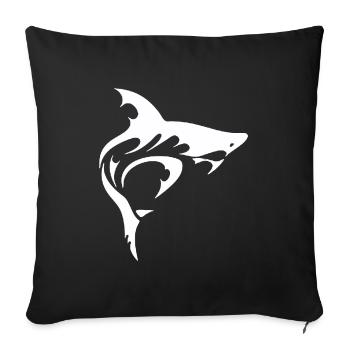 Requin - Housse de coussin décorative 45 x 45 cm - noir - Devant
