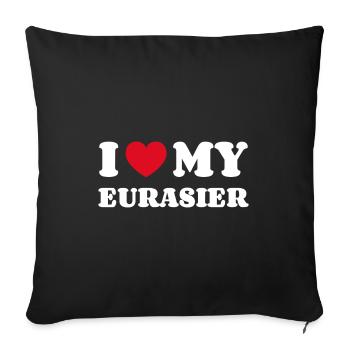 J'aime mon eurasier - Housse de coussin décorative 45 x 45 cm - noir - Devant