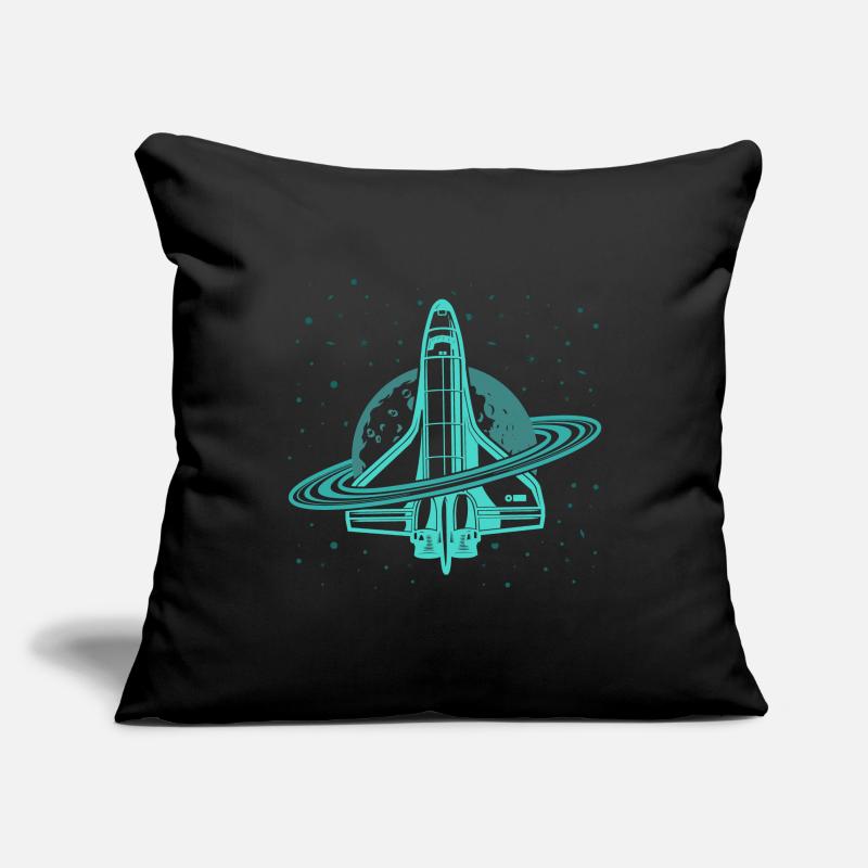 Space Shuttle Space Saturne Planète Lune Espace Housse de coussin décorative 45 x 45 cm