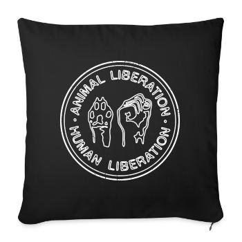 Animal Liberation Human Liberation - Sofa pillowcase 17,3'' x 17,3'' (45 x 45 cm) - black - Front