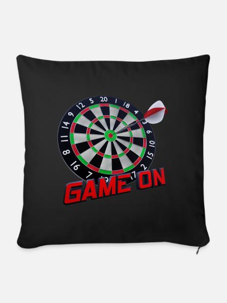 Dartscheibe - Bullseye - Game on - Sofakissenbezug 45 x 45 cm - Schwarz