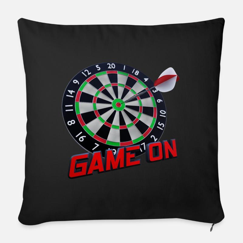 Dartscheibe - Bullseye - Game on - Sofakissenbezug 45 x 45 cm - Schwarz