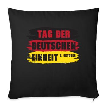 Tag der deutschen Einheit 1990 Deutsche Einheit - Sofakissenbezug 45 x 45 cm - Schwarz - Vorne