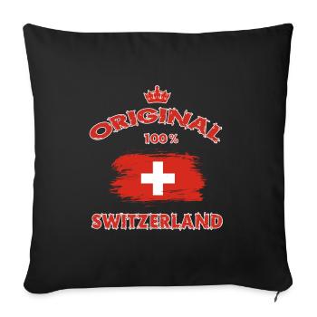 Suisse Original 100% / Cadeau Drapeau National - Housse de coussin décorative 45 x 45 cm - noir - Devant