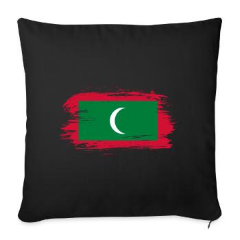 Drapeau des Maldives - Housse de coussin décorative 45 x 45 cm - noir - Devant