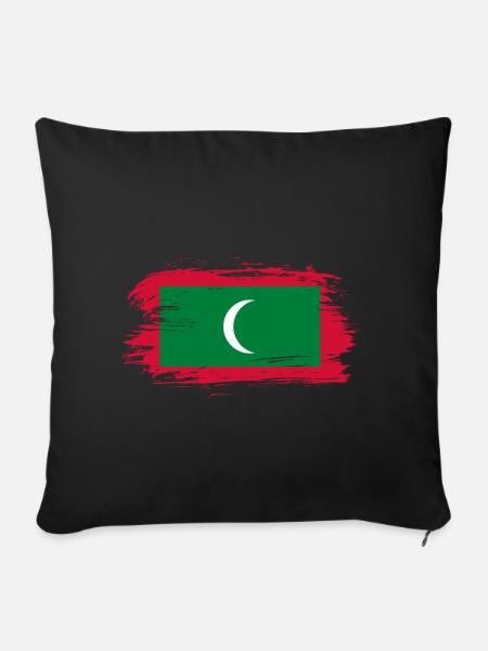 Malediven Flagge - Sofakissenbezug 45 x 45 cm - Schwarz