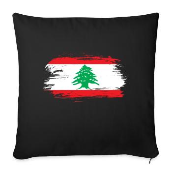 Lebanon flag - Sofa pillowcase 17,3'' x 17,3'' (45 x 45 cm) - black - Front