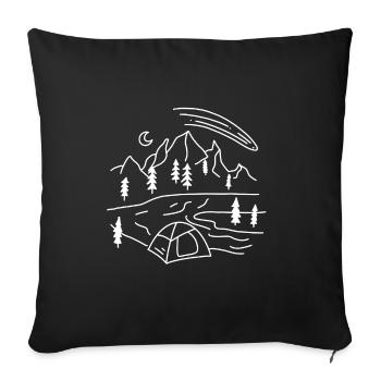Camping - Housse de coussin décorative 45 x 45 cm - noir - Devant