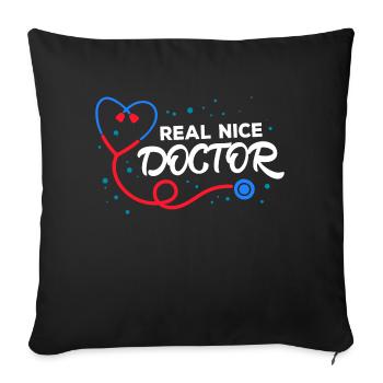 Docteur Médecin spécialiste Interne Médecin d’urgence Profession - Housse de coussin décorative 45 x 45 cm - noir - Devant