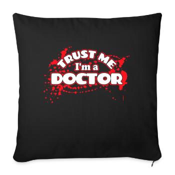 Médecin médecin assistant médecin spécialiste docteur drôle - Housse de coussin décorative 45 x 45 cm - noir - Devant