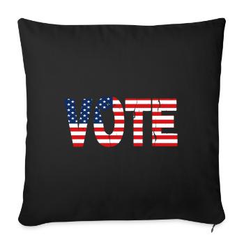 VOTE (American Flag) - Sofa pillowcase 17,3'' x 17,3'' (45 x 45 cm) - black - Front