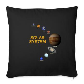 Système solaire! - Housse de coussin décorative 45 x 45 cm - noir - Devant