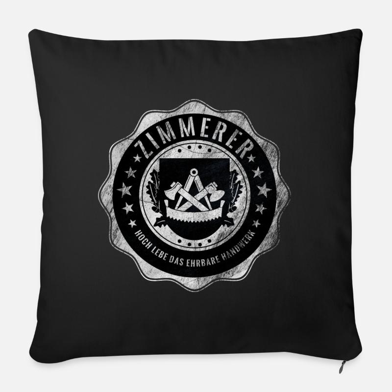 Zimmerer, Zunftwappen, Handwerker - Sofakissenbezug 45 x 45 cm - Schwarz
