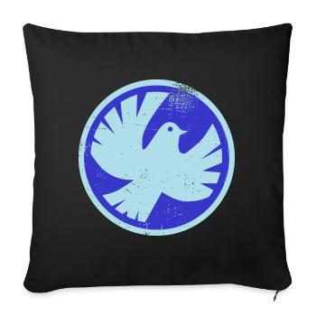 Colombe de paix - Housse de coussin décorative 45 x 45 cm - noir - Devant