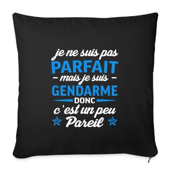 je suis gendarme - Housse de coussin décorative 45 x 45 cm - noir - Devant