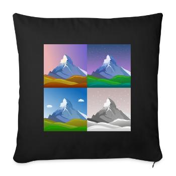 colorful mountains, Matterhorn, Switzerland, Alps, alps - Sofa pillowcase 17,3'' x 17,3'' (45 x 45 cm) - black - Front