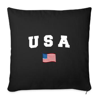 Vereinigte Staaten von Amerika - Sofakissenbezug 45 x 45 cm - Schwarz - Vorne