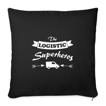Logistique et transport - Housse de coussin décorative 45 x 45 cm - noir - Devant
