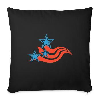Stars and Stripes (Red/Blue) - Sofa pillowcase 17,3'' x 17,3'' (45 x 45 cm) - black - Front