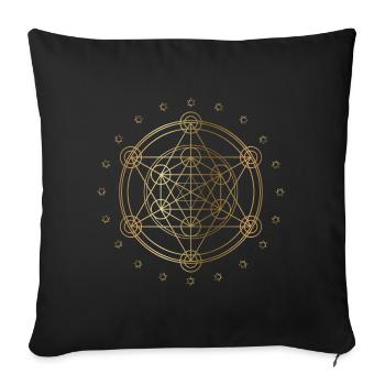 Merkaba gold - Housse de coussin décorative 45 x 45 cm - noir - Devant