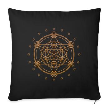 Orange Merkaba - Housse de coussin décorative 45 x 45 cm - noir - Devant