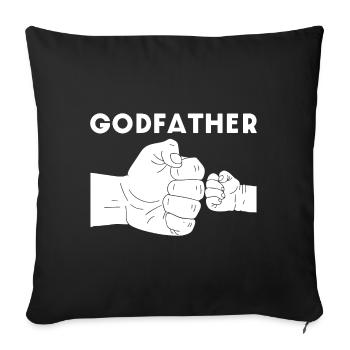 Father dad fist handshake son - Sofa pillowcase 17,3'' x 17,3'' (45 x 45 cm) - black - Front