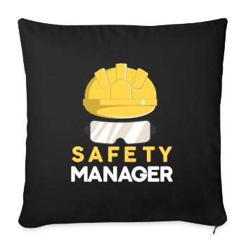 Responsable de la sécurité Helmet Lab chantier - Housse de coussin décorative 45 x 45 cm - noir - Devant