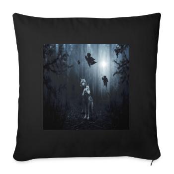 Loup - Housse de coussin décorative 45 x 45 cm - noir - Devant
