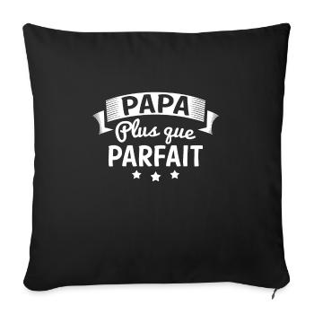 Papa plus que parfait cadeau pour papa - Housse de coussin décorative 45 x 45 cm - noir - Devant